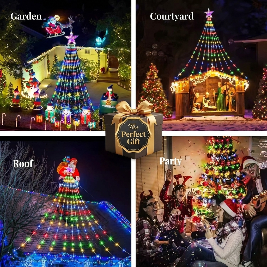Large — 600 LED 🎄 — best for roughly 7.5-10 ft trees