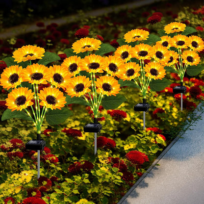 6 Headed Solar-Powered Sunflowers