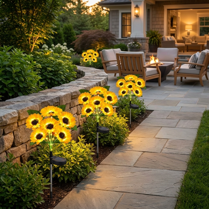 6 Headed Solar-Powered Sunflowers