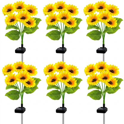6 Headed Solar-Powered Sunflowers