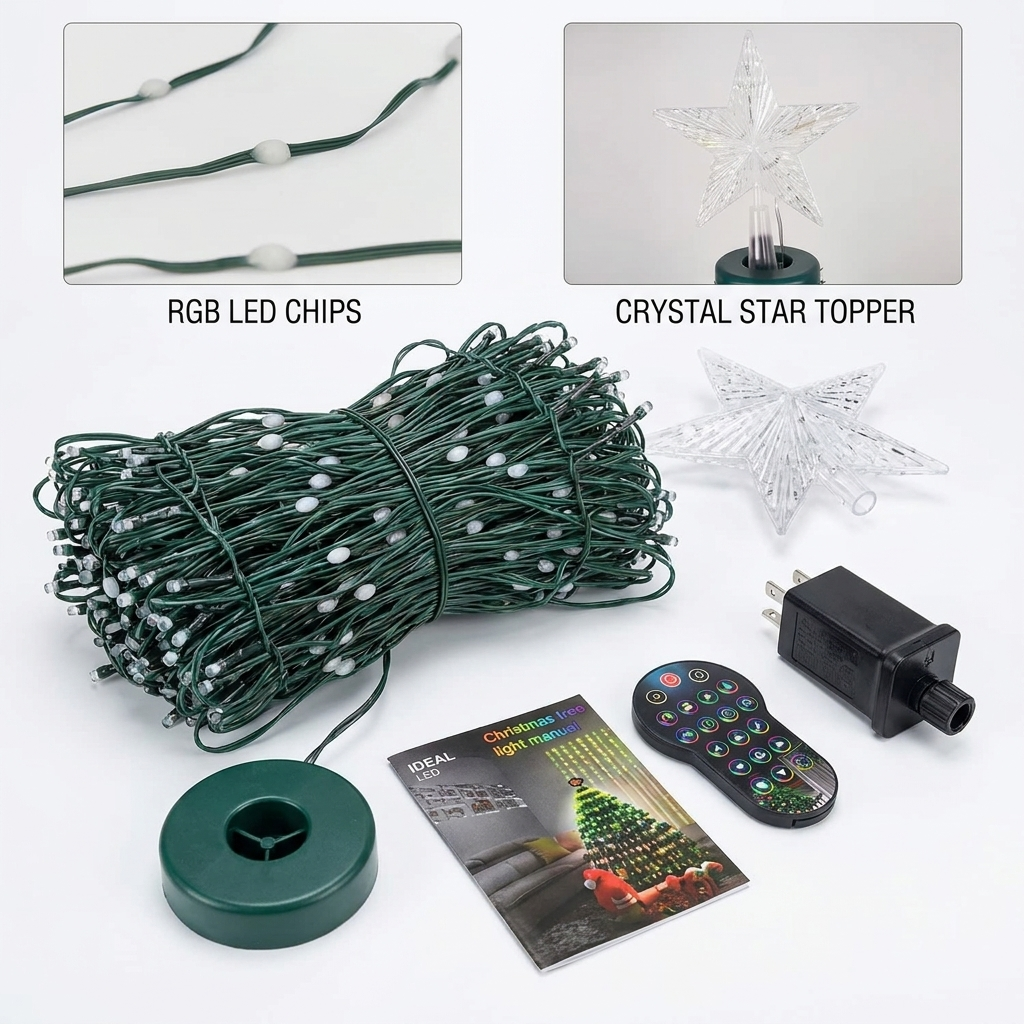 Large — 600 LED 🎄 — best for roughly 7.5-10 ft trees